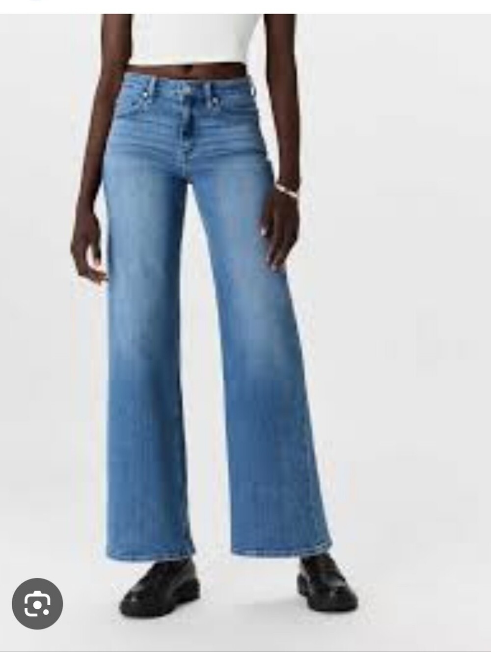 Quince BELLA Stretch Wide Leg Jeans in Seaside Blue SZ 26 WOMENS
